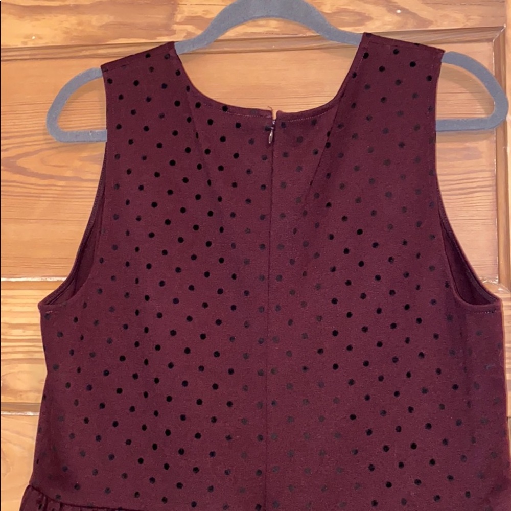 Maroon polka dot fit-and-flare dress - Picture 6 of 8
